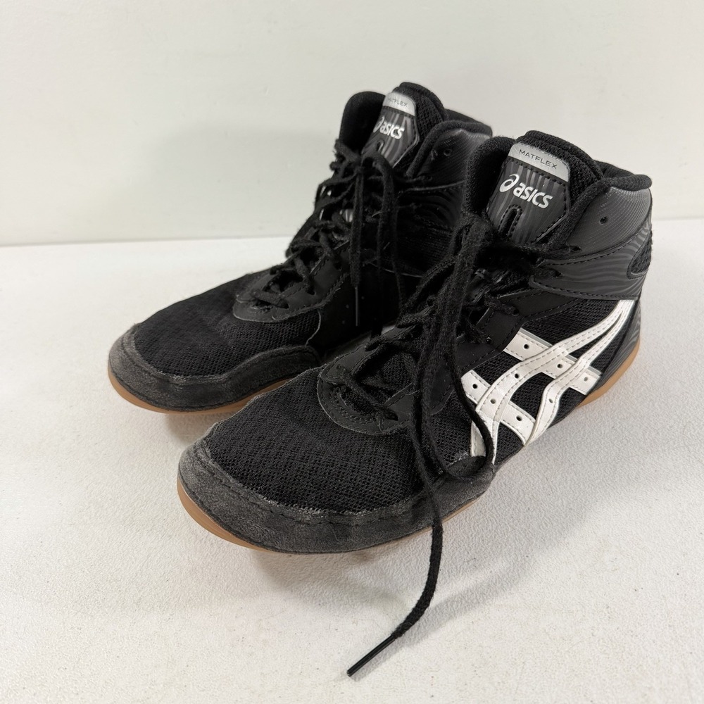Asics Matflex 7 Wrestling Shoes Youth Mens 5.5 Black White Gum 1084A011